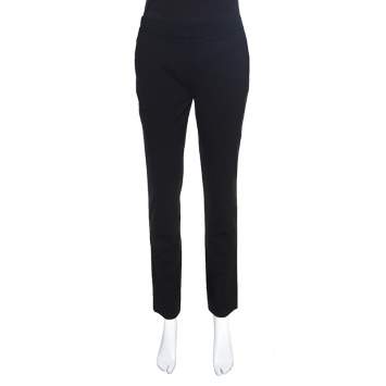 Pre Owned Diane Von Furstenberg Black Wool Cigarette Pants S