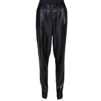 Pre Owned Diane von Furstenberg Black Naples New Lacquer Trousers M