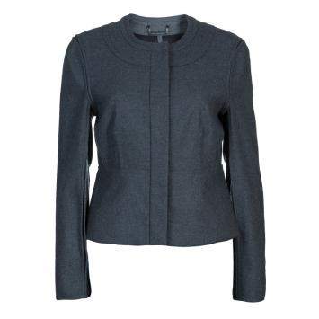 Pre Owned Diane von Furstenberg Grey Maya Peplum Wool Blazer L