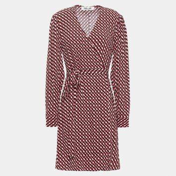 Pre Owned Diane Von Furstenberg Viscose Mini Dress L