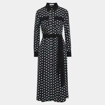 Pre Owned Diane Von Furstenberg Polyester Midi Dress M