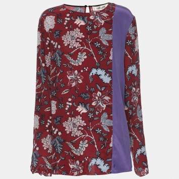Pre Owned Diane Von Furstenberg Multicolor Silk Blouse XL