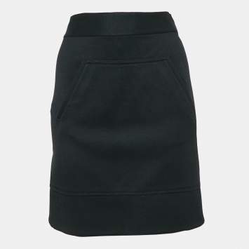 Pre Owned Diane Von Furstenberg Black Wool Jersey Jourdan Mini Skirt S