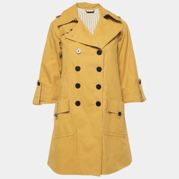 Pre Owned Diane Von Furstenberg Yellow Cotton Lina Lamonte Coat XS