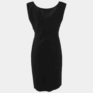 Pre Owned Diane Von Furstenberg Black Jersey Dress M