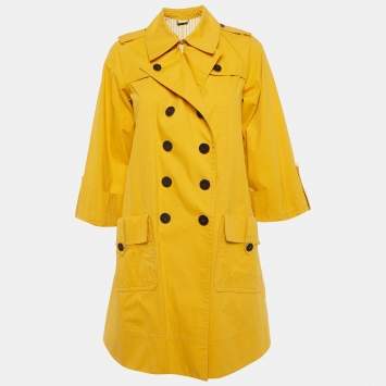 Pre Owned Diane Von Furstenberg Yellow Cotton Lina Lamonte Coat M