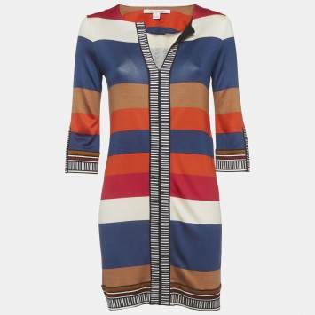 مملوكة مسبقًا فستان ديان فون فرستنبرغ قصير متعدد الألوان مطبوع صغير