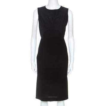 مملوكة مسبقًا Diane Von Furstenberg Black Crepe Sleeveless Asabi Dress S