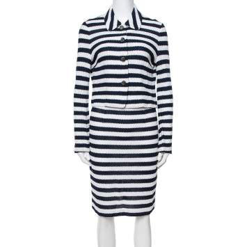 Pre Owned Diane von Furstenberg Navy Blue Walda/Lacie Skirt & Jacket Set S