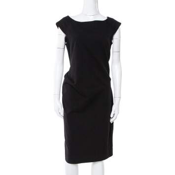 Pre Owned Diane von Furstenberg Black Gabi Knit Suiting Dress M