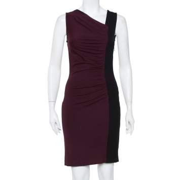 Pre Owned Diane Von Furstenberg Colorblock Stretch Knit Gladys Dress S