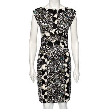 مملوكة مسبقًا Diane Von Furstenberg Multicolor Printed Silk Knit Stirling Dress S