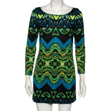 Pre Owned Diane von Furstenberg Multicolor Printed Silk Tacita Tunic Dress S