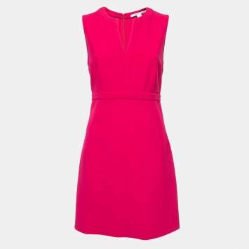 مملوكة مسبقًا Diane Von Furstenberg Pink Knit V-Neck Midi Dress S