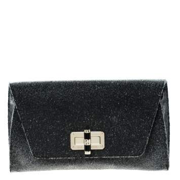 Pre Owned Diane von Furstenberg Grey Glass Beads 440 Gallery Uptown Clutch  