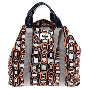 Pre Owned Diane Von Furstenberg Multicolor Patent Leather and Canvas Kaya Tote