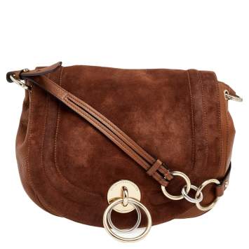 Pre Owned Diane Von Furstenberg Brown Leather Shoulder Bag