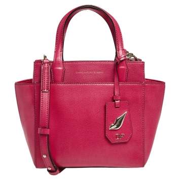 Pre Owned Diane von Furstenberg Fuchsia Leather On The Go Tote