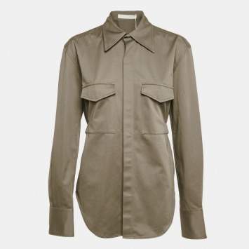 Pre Owned Dion Lee Ash Green Cotton Belted Utility Shirt  S