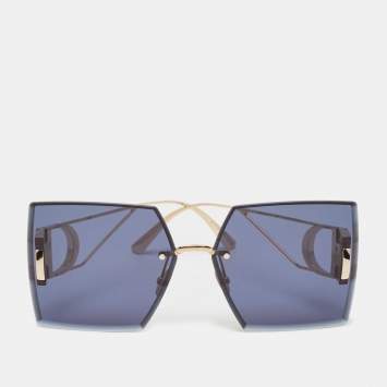 Pre Owned Dior Blue/Gold  30 Montaigne S7U Square Sunglasses