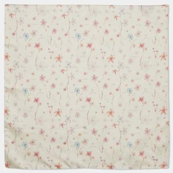 Pre Owned Dior Ivory White Floral Print Silk Square Scarf 