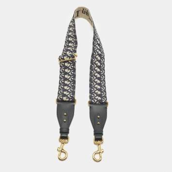 مملوكة مسبقًا Dior Bag Shoulder Strap Navy Blue/Beige Oblique Canvas and Leather 