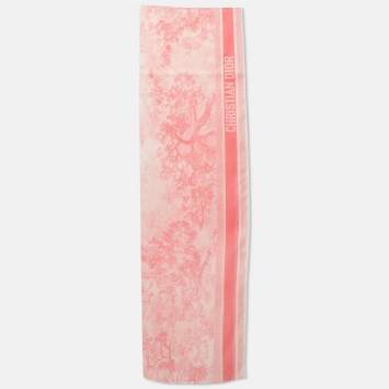 مملوكة مسبقًا Dior Rose Paréo Toile de Jouy Sauvage Cotton Scarf