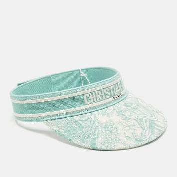 Pre Owned Dior Sea Green Toile de Jouy Canvas Smash Visor