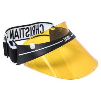 Pre Owned Christian Dior Yellow Dior Club1 Sun Visor