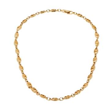 Pre Owned Christian Dior Vintage CD Logo Gold Tone Necklace