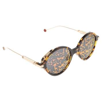 Pre Owned Dior Tortoise/Pink Acetate DiorUmbrage Mirror Round Sunglasses