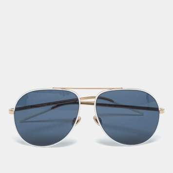Pre Owned Dior White/Gold Dior Astral B4EKU Aviator Sunglasses