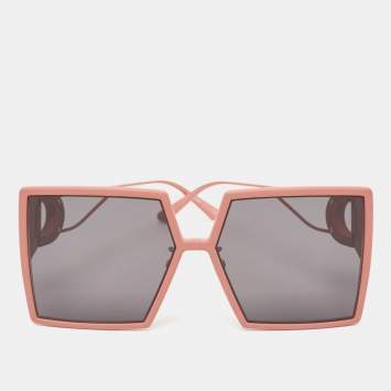Pre Owned Dior Black/ Matte Pink 30 Montaigne SU Square Sunglasses