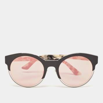 Pre Owned Dior Green/Pink Mirrored DiorSideral1 Round Sunglasses