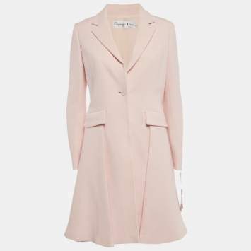 Dior Pink Wool Mid-Length Coat M