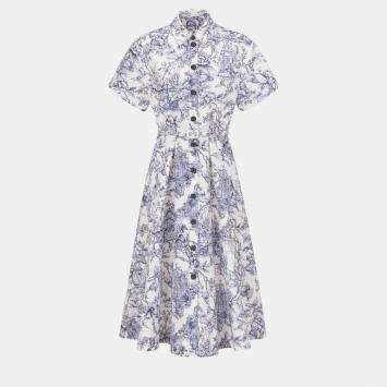 Pre Owned Christian Dior White cotton silk dress
