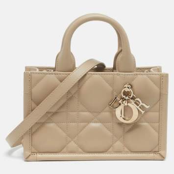 مملوكة مسبقًا Dior Book Mini Beige Cannage Leather Tote