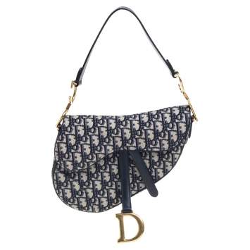 مملوكة مسبقًا Dior Blue Diorissimo Canvas and Leather Saddle Bag