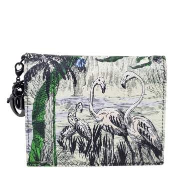 Pre Owned Dior Multicolor De Jouy Print Leather Lady Dior Flap Wallet
