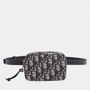 Pre Owned DIOR Blue Dior Oblique Jacquard OBLIQUE BELT POUCH S5484CTZQ928U