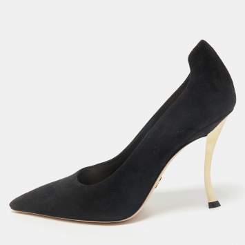 Dior Black Suede D-Fame Pumps Size 39