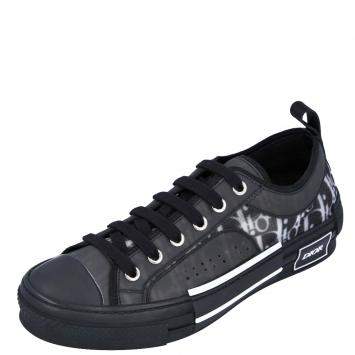 مملوكة مسبقًا Dior Black Oblique Canvas B23 Low top Sneakers Size EU 37