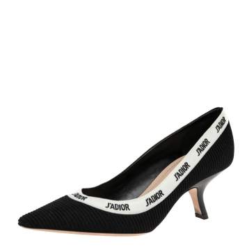 Pre Owned Dior Black Canvas J'adior Pointed Pumps Size 39