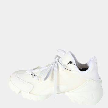 Pre Owned Dior Wmns White Technical Fabric D-Connect Sneaker Size EU 37.5