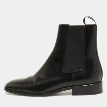 Pre Owned Dior Black Leather Boyish-D Ankle Boots Size 38.5