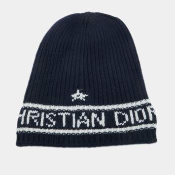 Pre Owned Dior Navy Blue Wool Cashmere Beanie