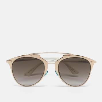 Pre Owned Dior White/Brown Gradient DiorReflected Aviator Sunglasses