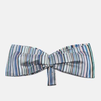 Pre Owned Dior Multicolor Striped Silk Detachable Bow One Size