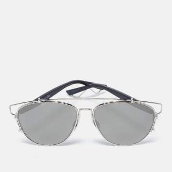 Pre Owned Dior Silver Tone/Black Mirrored 84J0T Dior Technologic Sunglasses