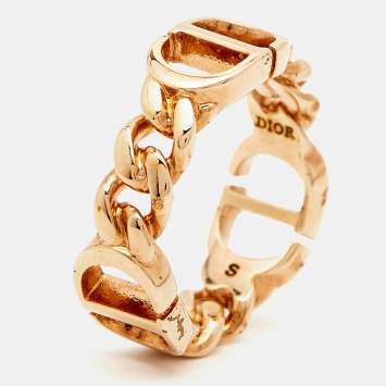 Pre Owned Dior CD Petit Gold Tone Ring Size 52